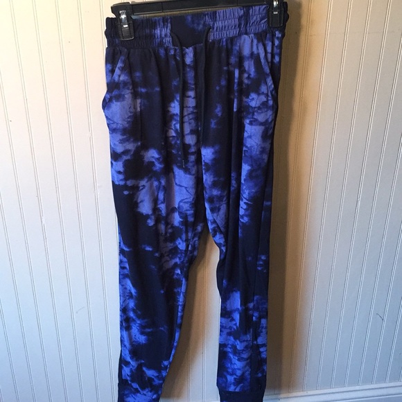 Blue tie dye joggers size small elastic waist drawstring tie - Picture 1 of 2